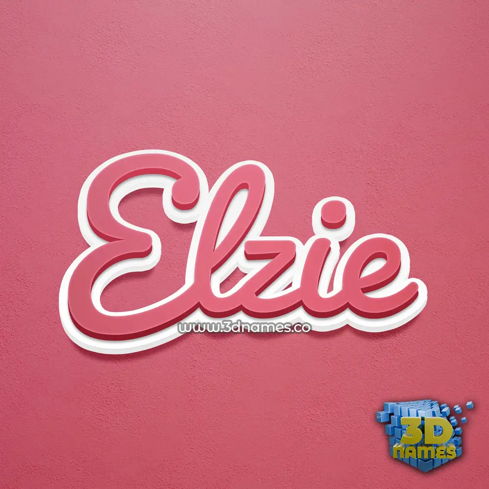 elzie in Red Scribble style - 3D name wallpaper