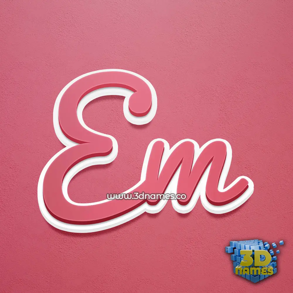 em in Red Scribble style - 3D name wallpaper