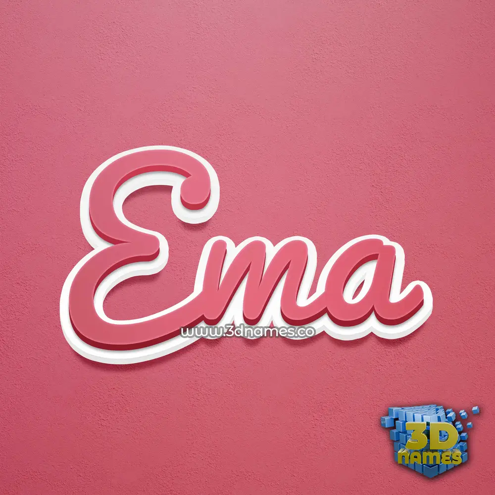 ema in Red Scribble style - 3D name wallpaper