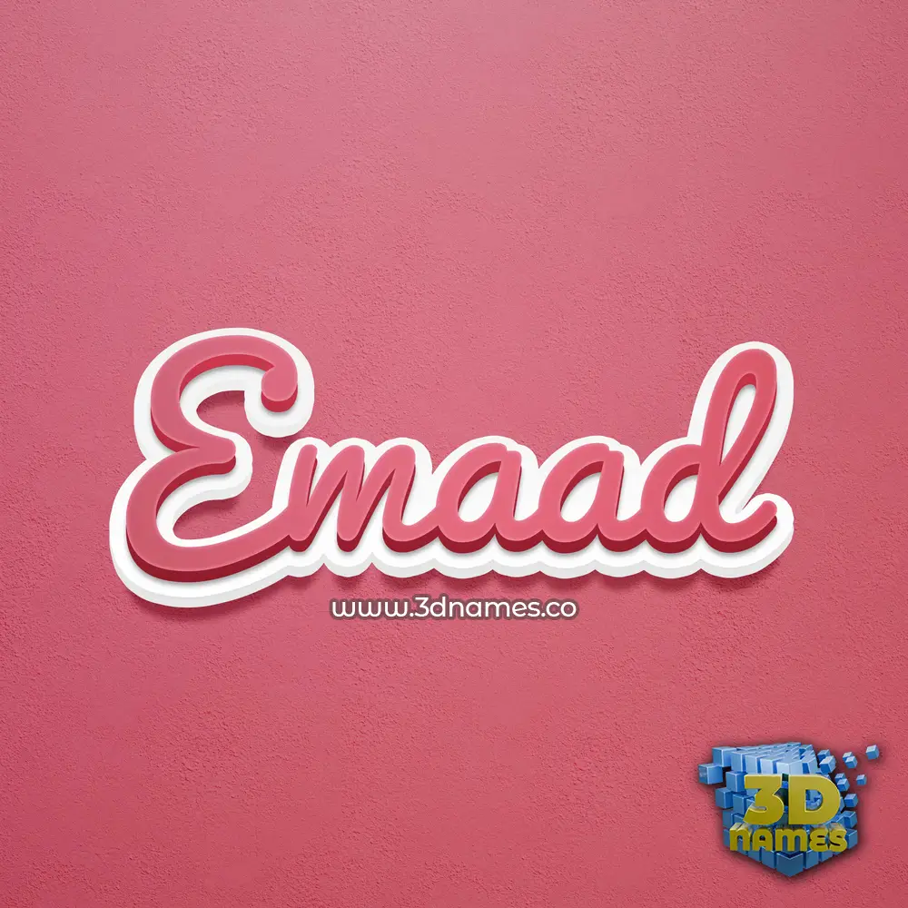 emaad in Red Scribble style - 3D name wallpaper