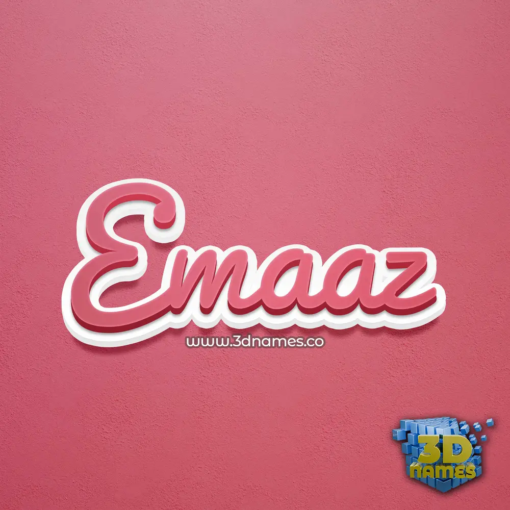 emaaz in Red Scribble style - 3D name wallpaper