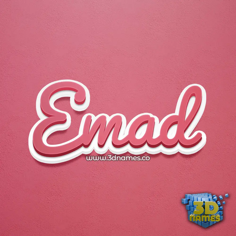 emad in Red Scribble style - 3D name wallpaper