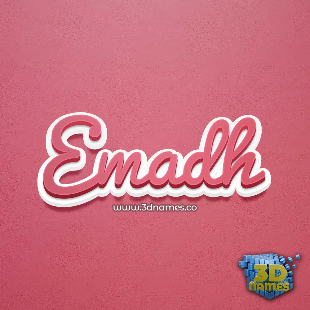 emadh in Red Scribble style - 3D name wallpaper