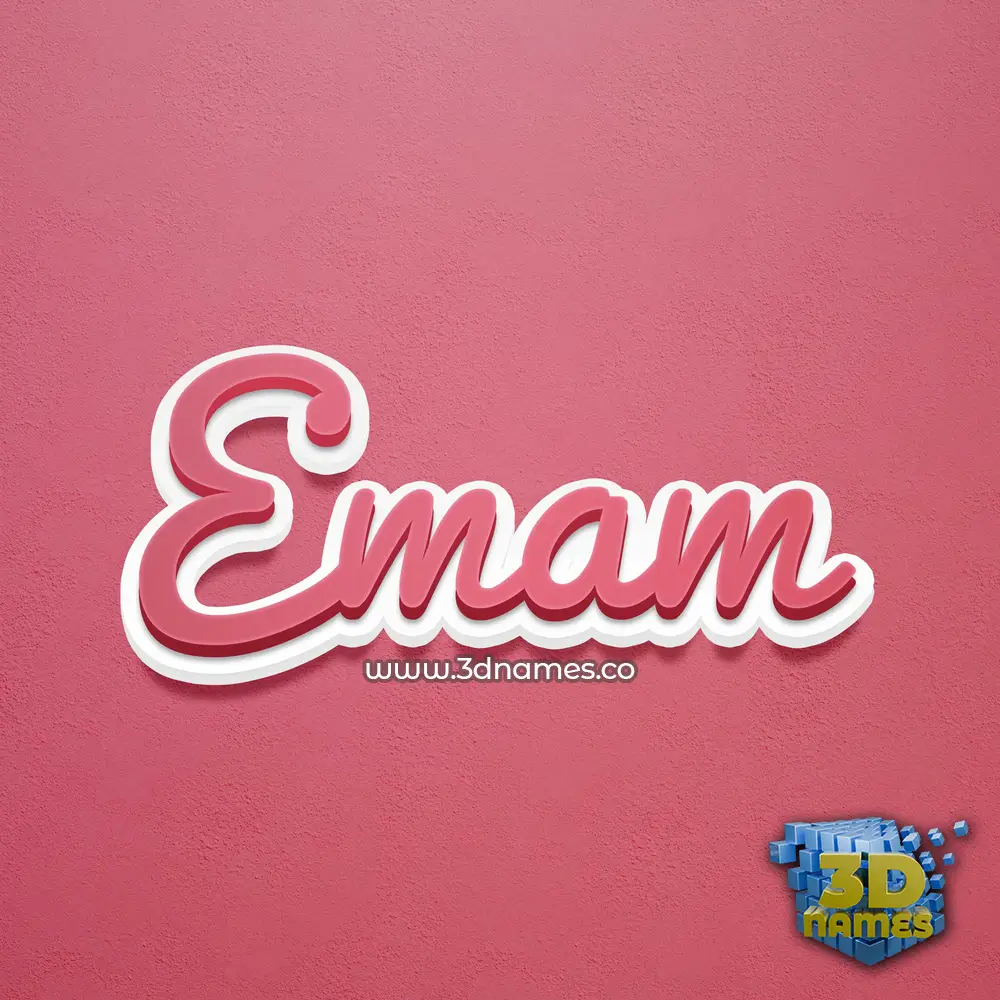 emam in Red Scribble style - 3D name wallpaper
