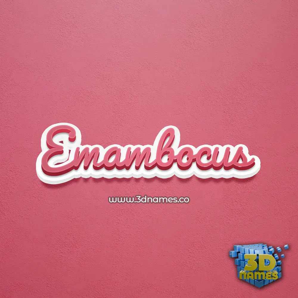 emambocus in Red Scribble style - 3D name wallpaper