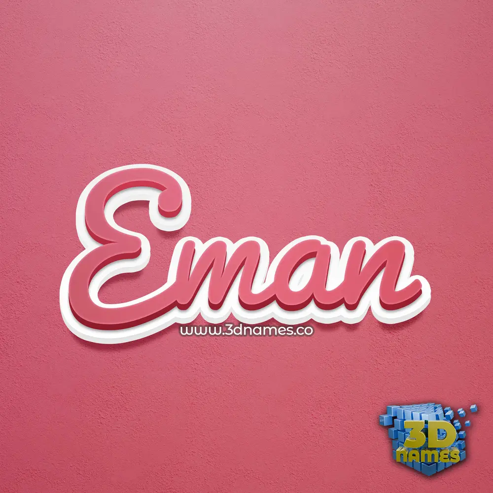 eman in Red Scribble style - 3D name wallpaper