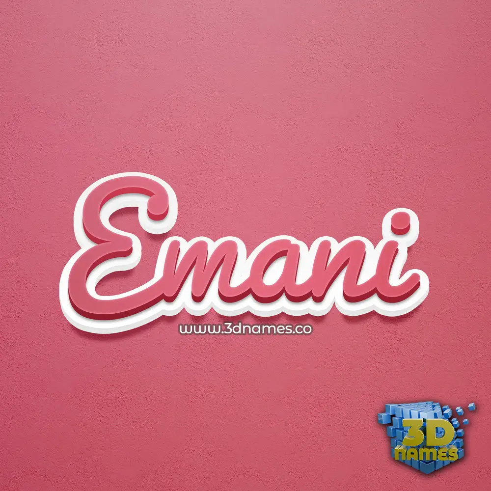 emani in Red Scribble style - 3D name wallpaper