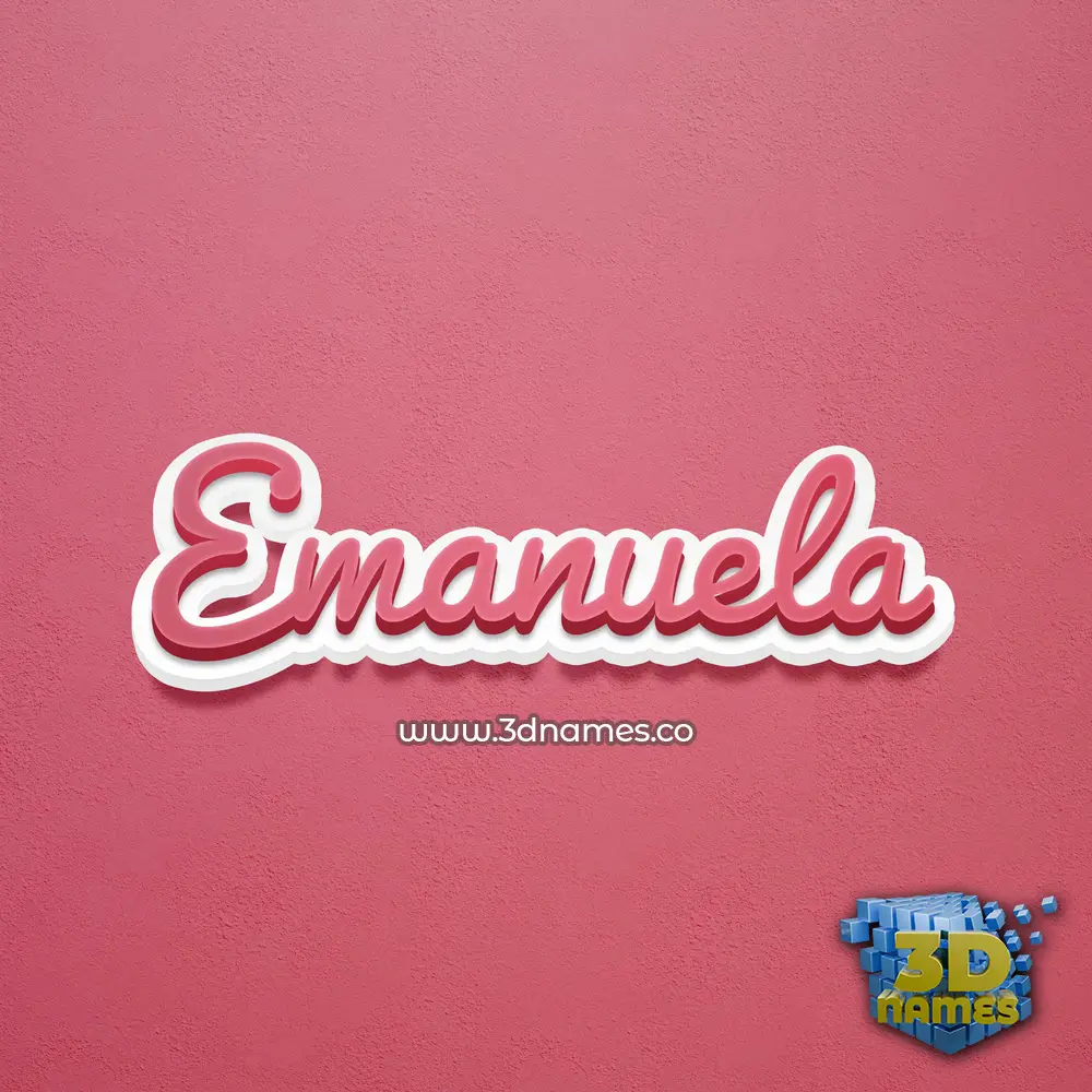 emanuela in Red Scribble style - 3D name wallpaper