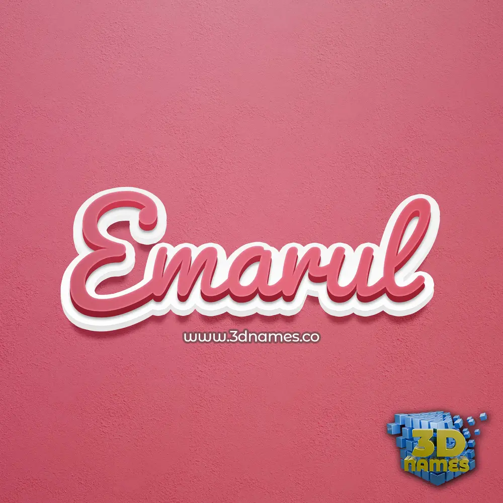 emarul in Red Scribble style - 3D name wallpaper