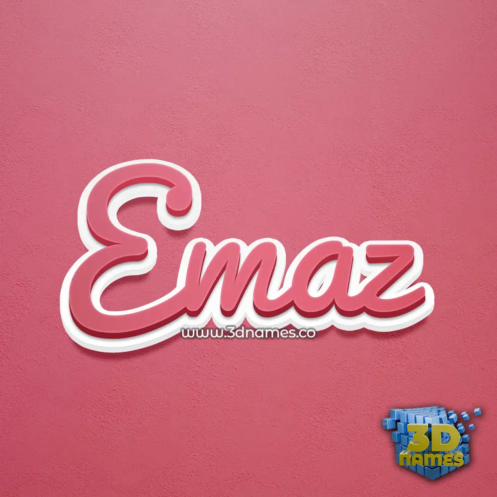 emaz in Red Scribble style - 3D name wallpaper