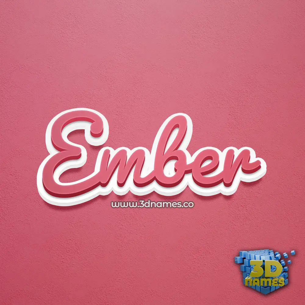 ember in Red Scribble style - 3D name wallpaper