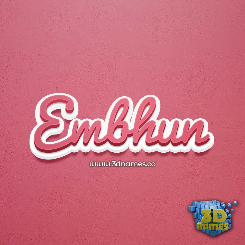 embhun in Red Scribble style - 3D name wallpaper