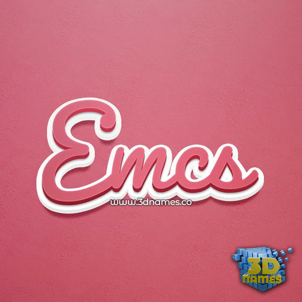 emcs in Red Scribble style - 3D name wallpaper
