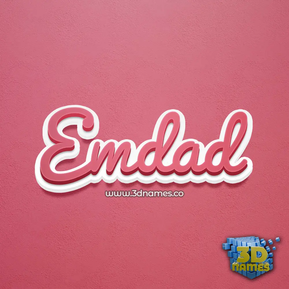 emdad in Red Scribble style - 3D name wallpaper