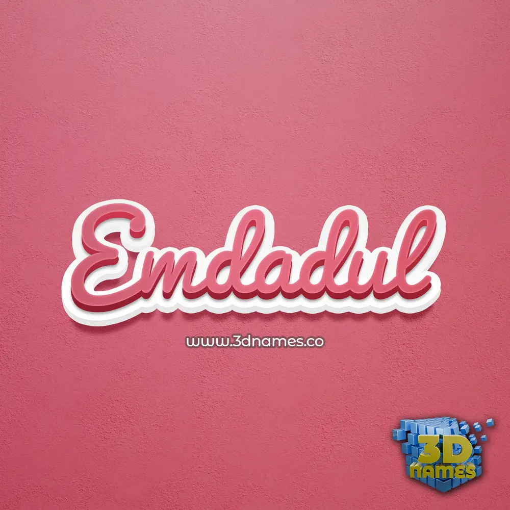 emdadul in Red Scribble style - 3D name wallpaper