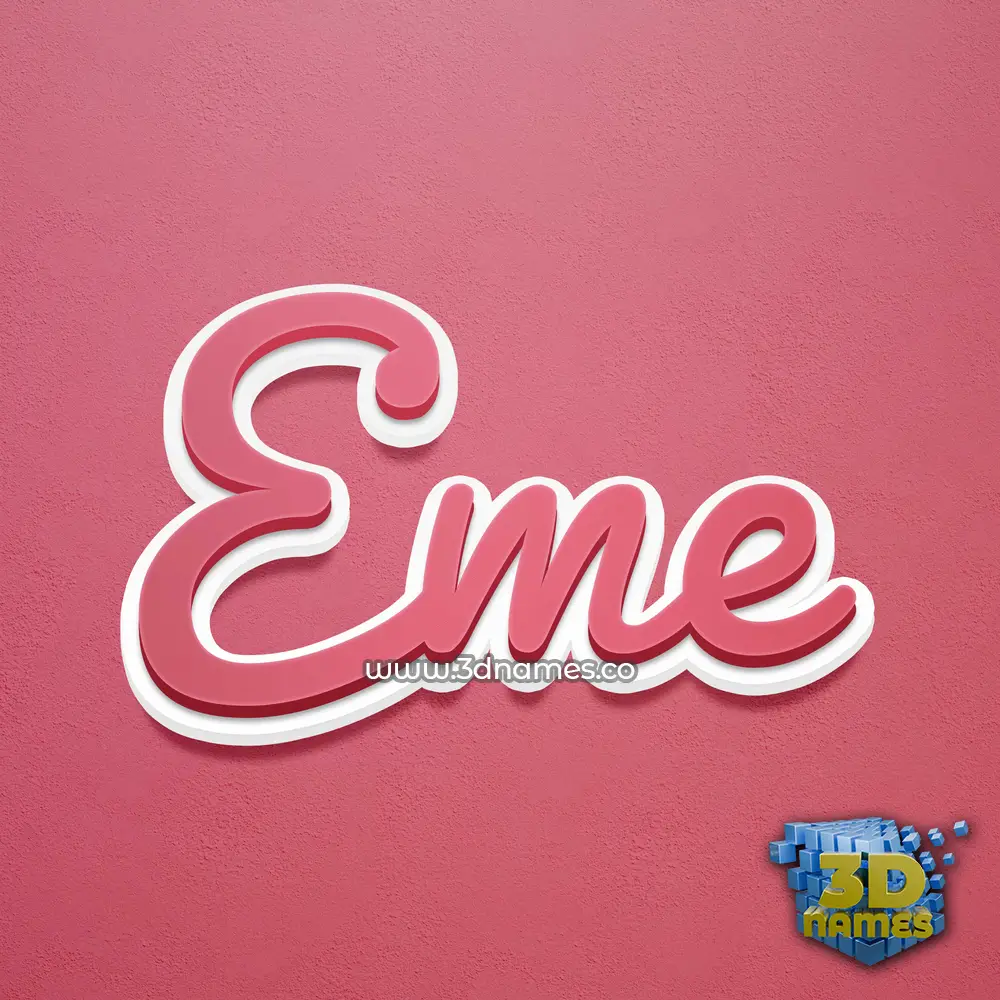 eme in Red Scribble style - 3D name wallpaper