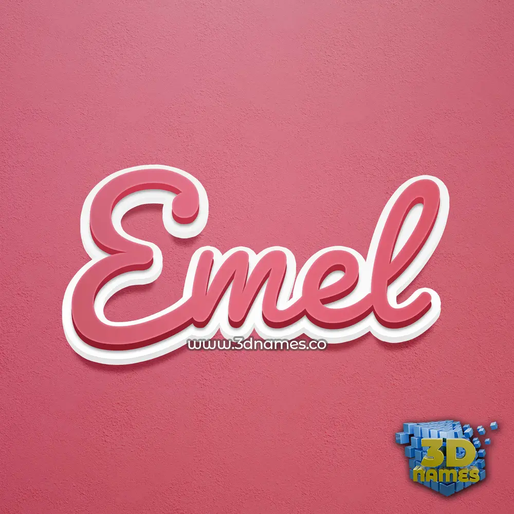 emel in Red Scribble style - 3D name wallpaper