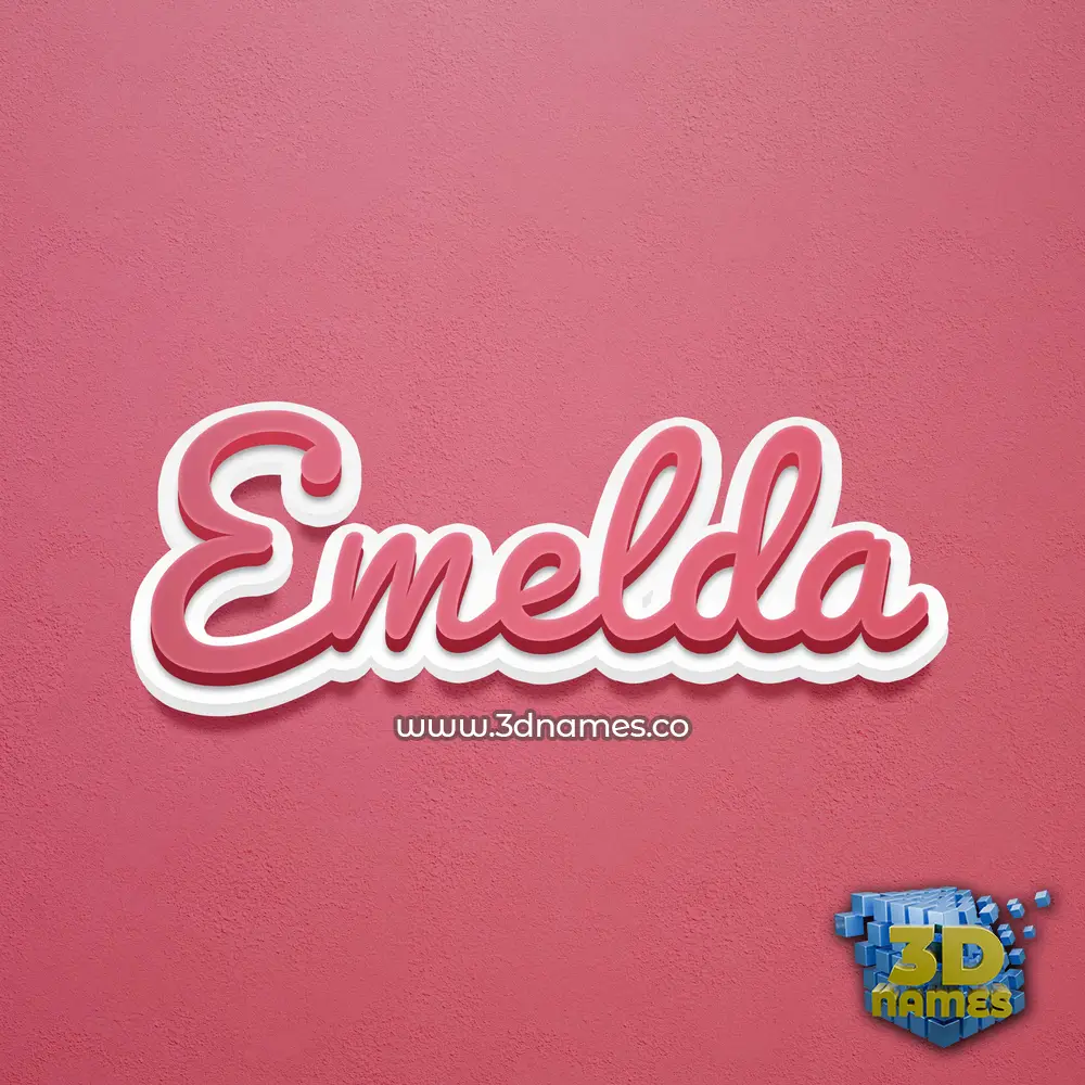 emelda in Red Scribble style - 3D name wallpaper