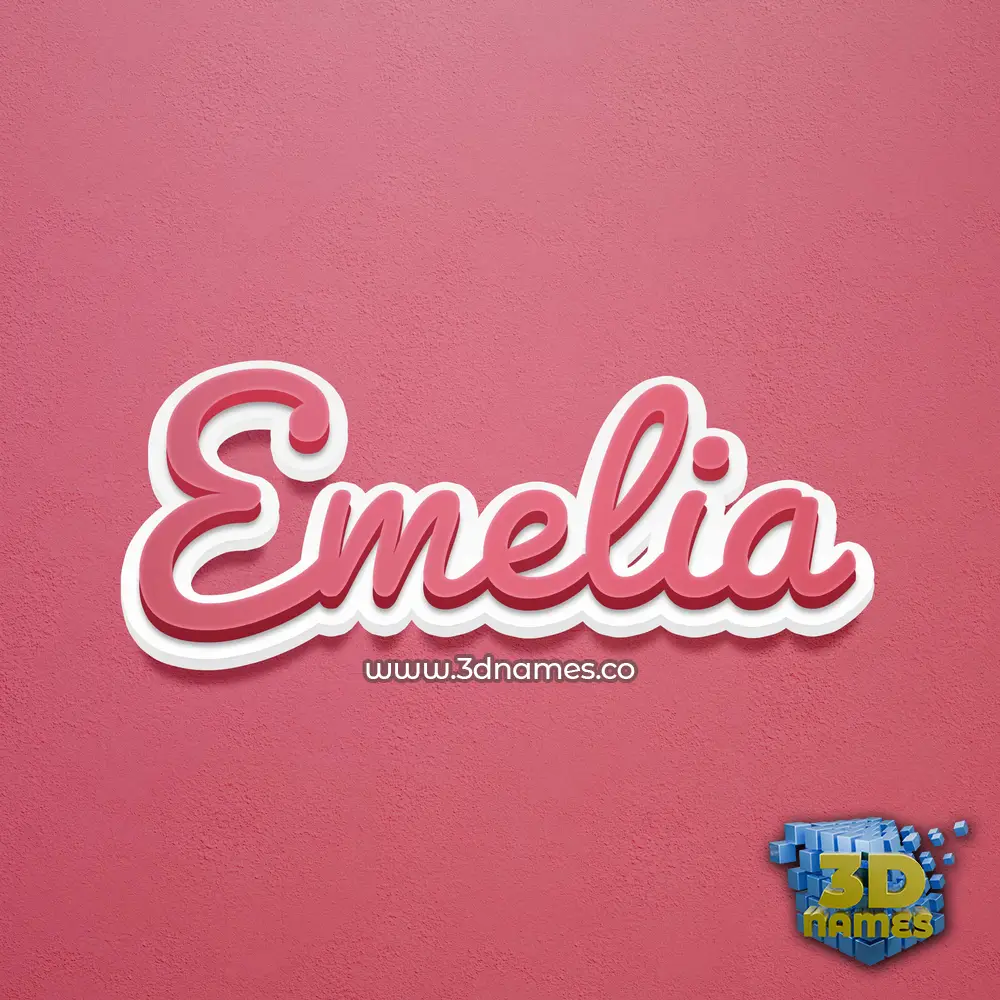 emelia in Red Scribble style - 3D name wallpaper