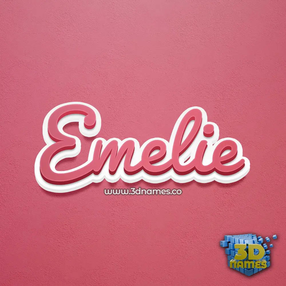 emelie in Red Scribble style - 3D name wallpaper