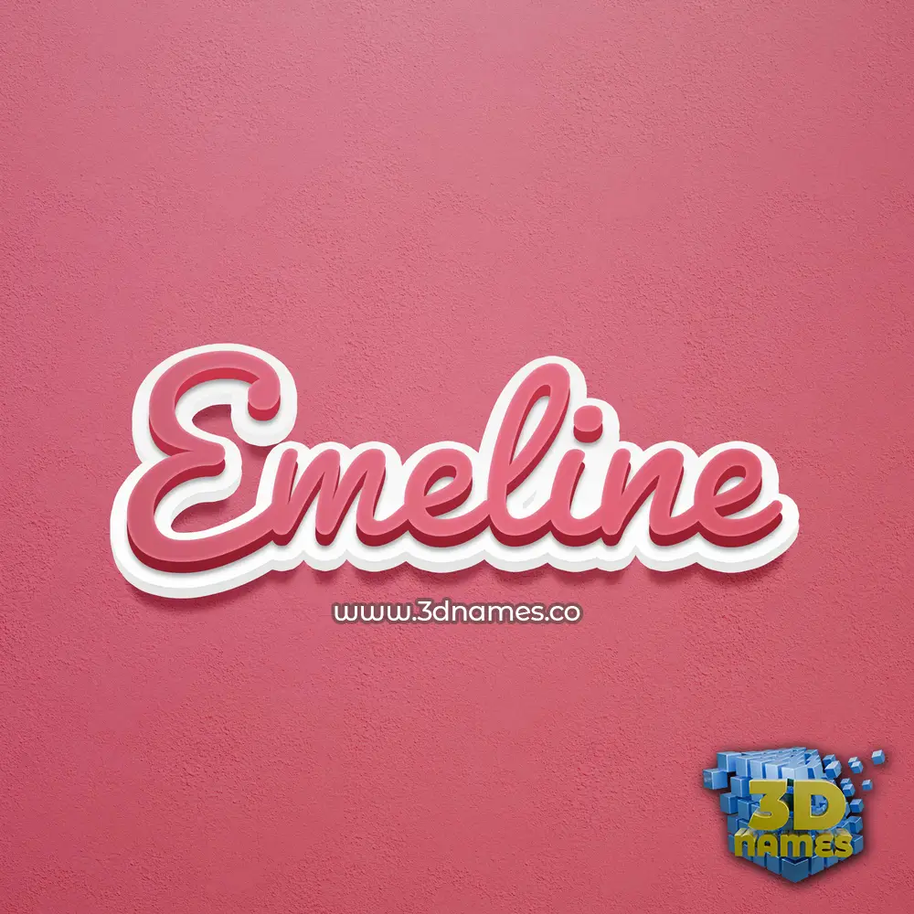emeline in Red Scribble style - 3D name wallpaper