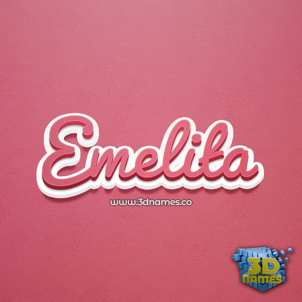 emelita in Red Scribble style - 3D name wallpaper