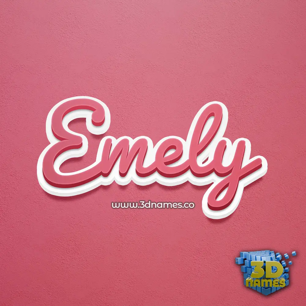 emely in Red Scribble style - 3D name wallpaper