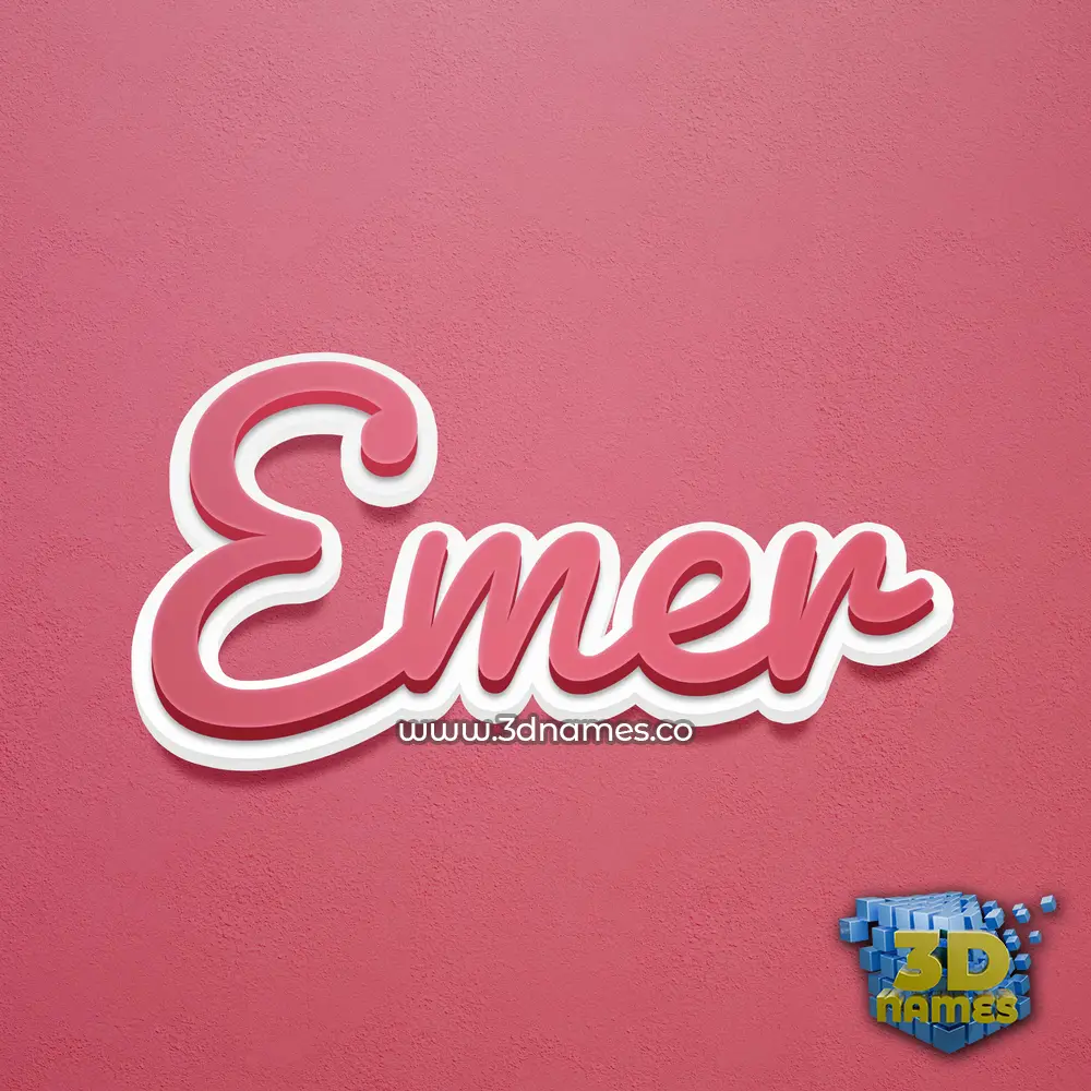 emer in Red Scribble style - 3D name wallpaper