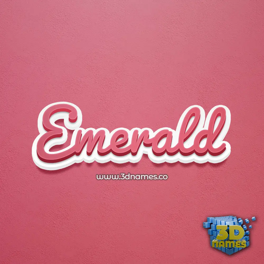 emerald in Red Scribble style - 3D name wallpaper