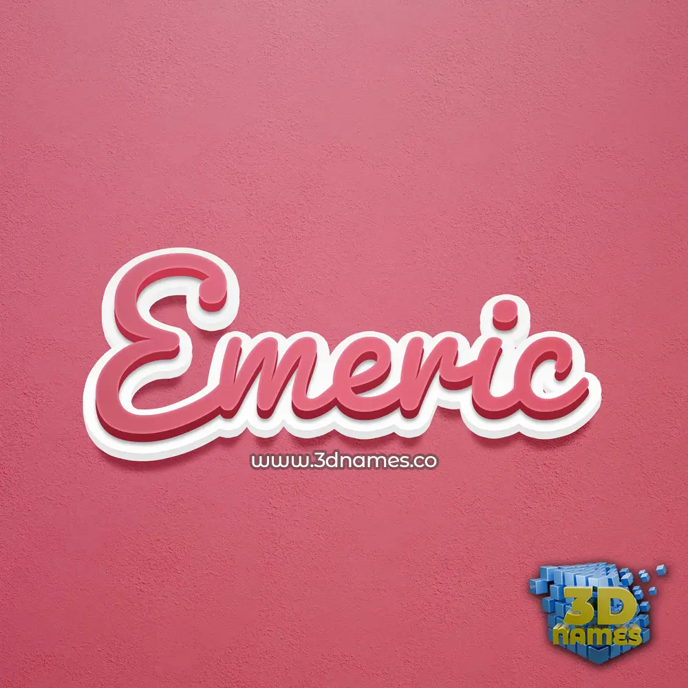 emeric in Red Scribble style - 3D name wallpaper