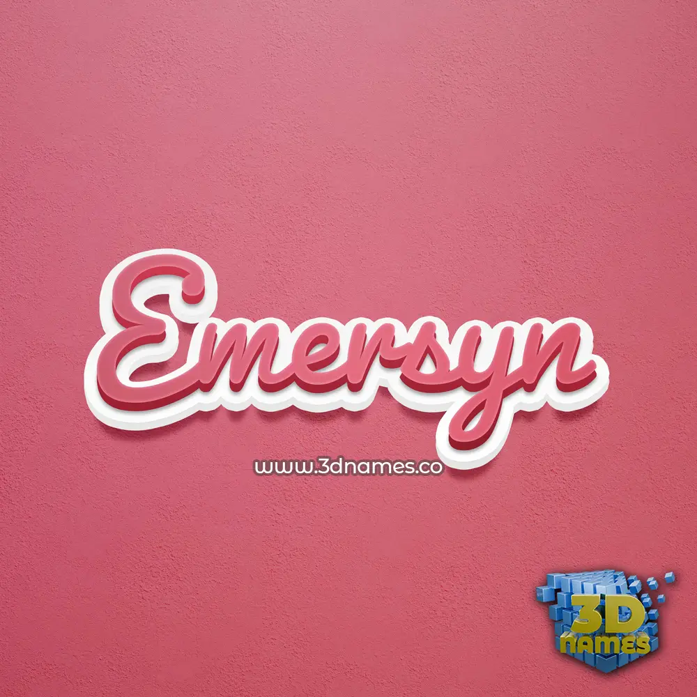 emersyn in Red Scribble style - 3D name wallpaper