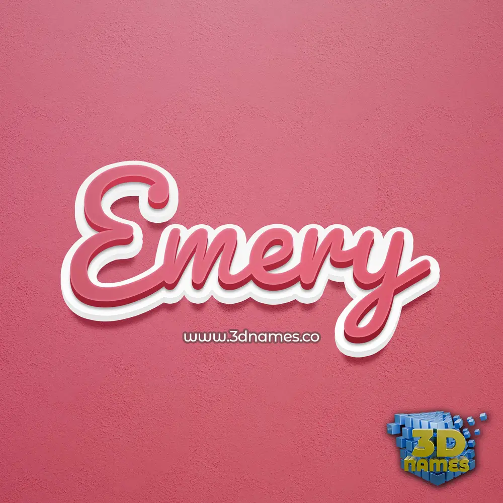 emery in Red Scribble style - 3D name wallpaper