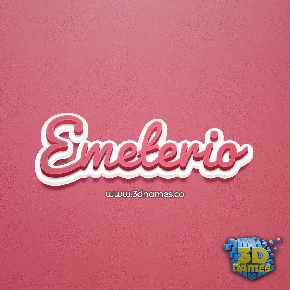 emeterio in Red Scribble style - 3D name wallpaper