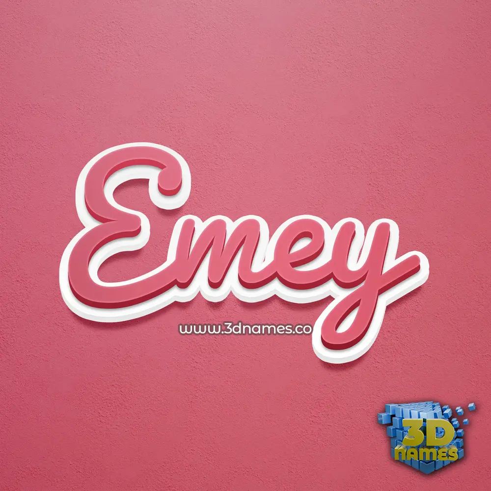 emey in Red Scribble style - 3D name wallpaper