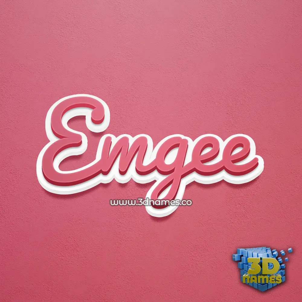 emgee in Red Scribble style - 3D name wallpaper