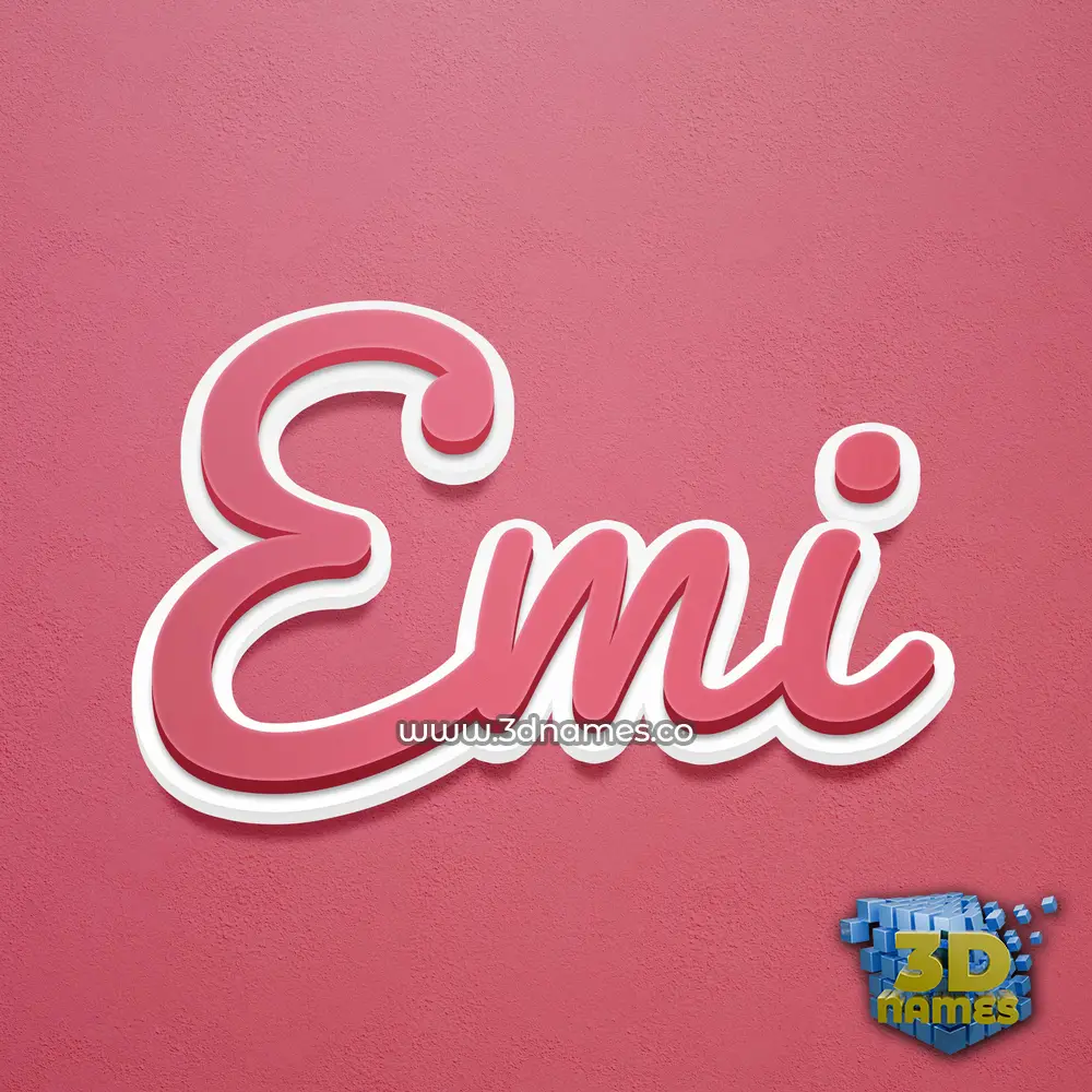emi in Red Scribble style - 3D name wallpaper