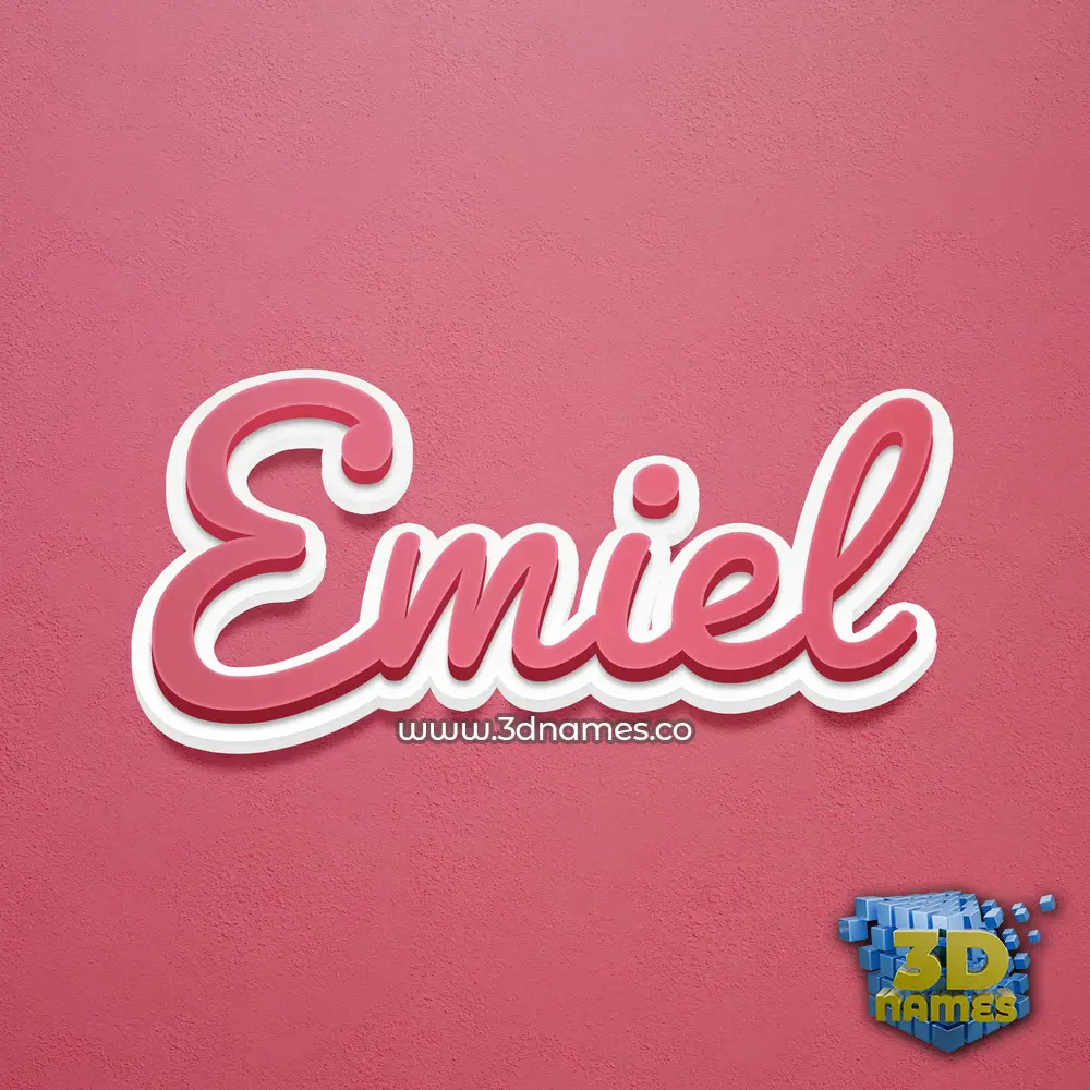 emiel in Red Scribble style - 3D name wallpaper