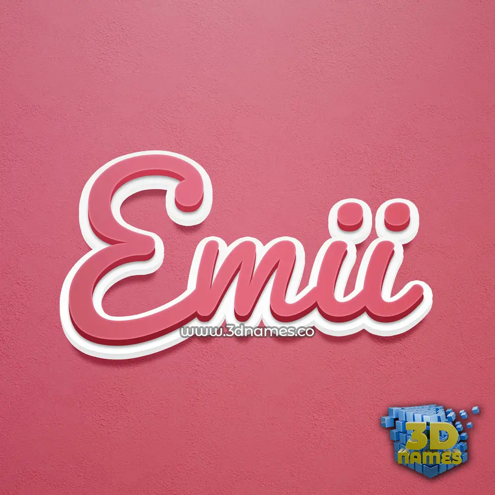 emii in Red Scribble style - 3D name wallpaper