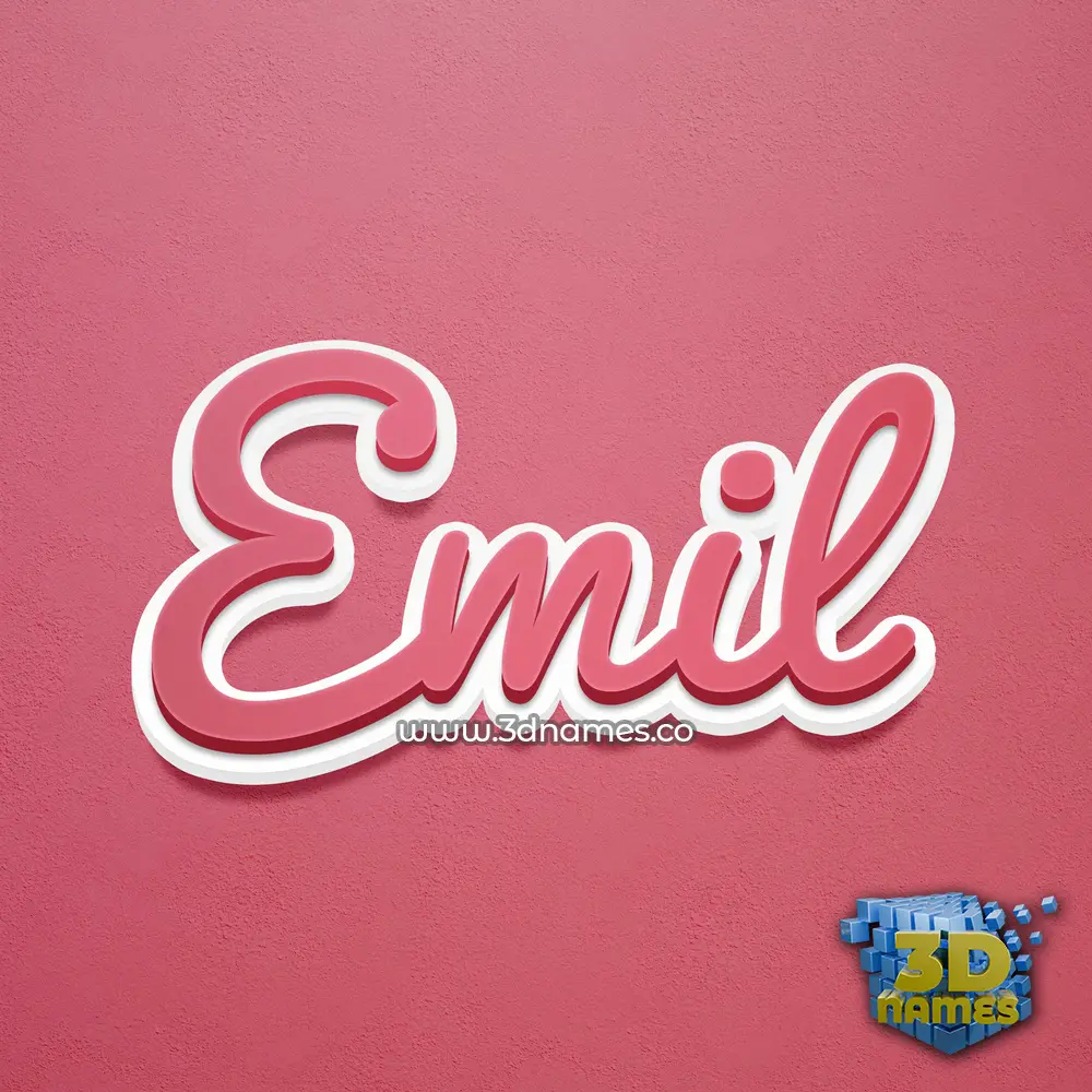 emil in Red Scribble style - 3D name wallpaper