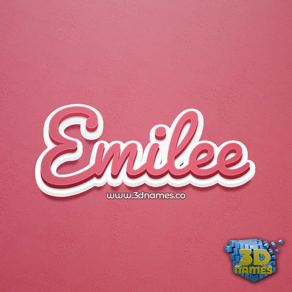 emilee in Red Scribble style - 3D name wallpaper