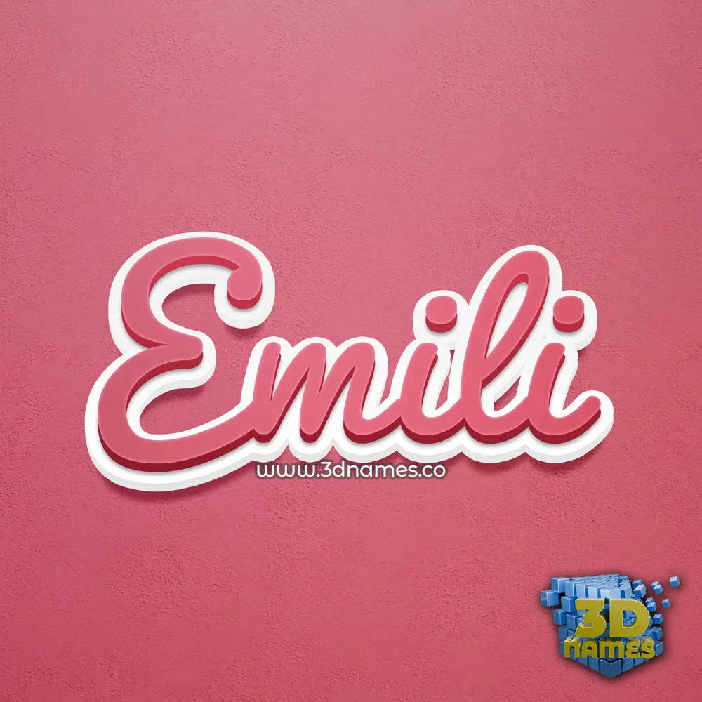 emili in Red Scribble style - 3D name wallpaper