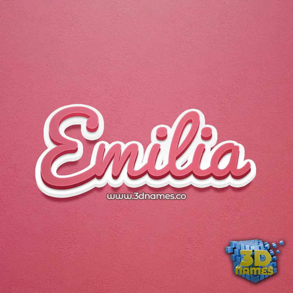 emilia in Red Scribble style - 3D name wallpaper