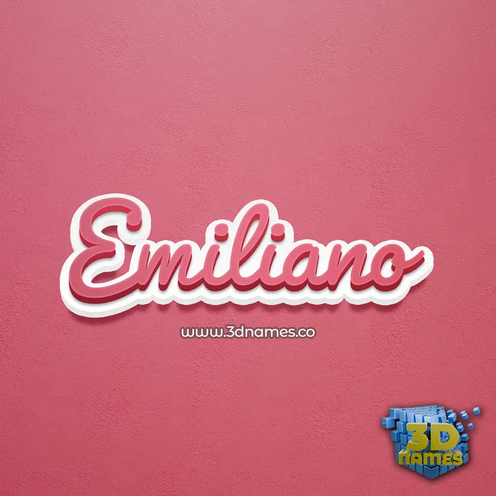 emiliano in Red Scribble style - 3D name wallpaper