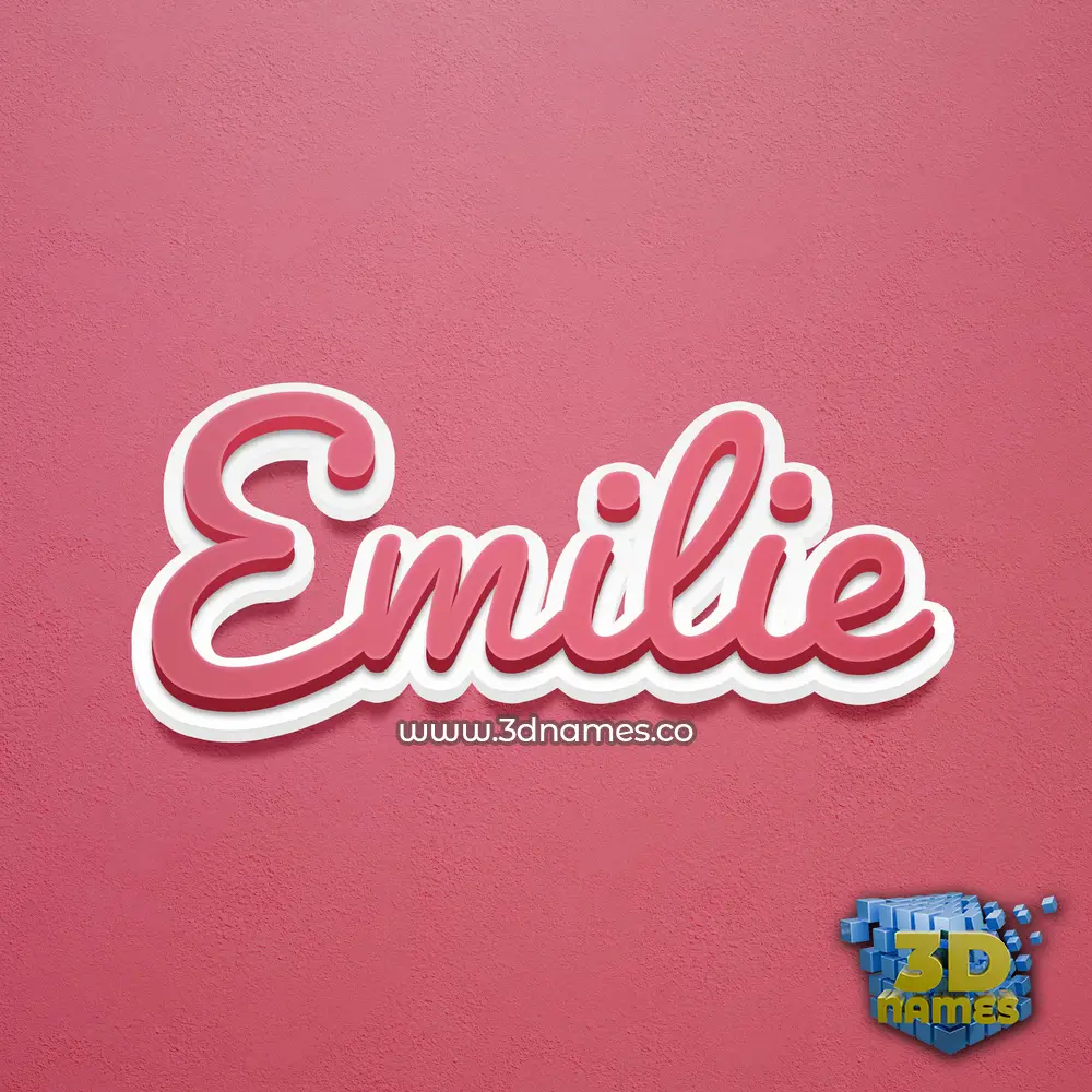 emilie in Red Scribble style - 3D name wallpaper