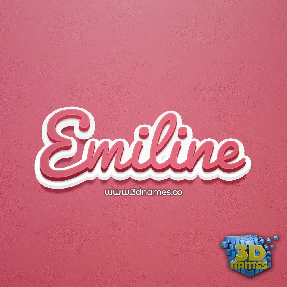 emiline in Red Scribble style - 3D name wallpaper