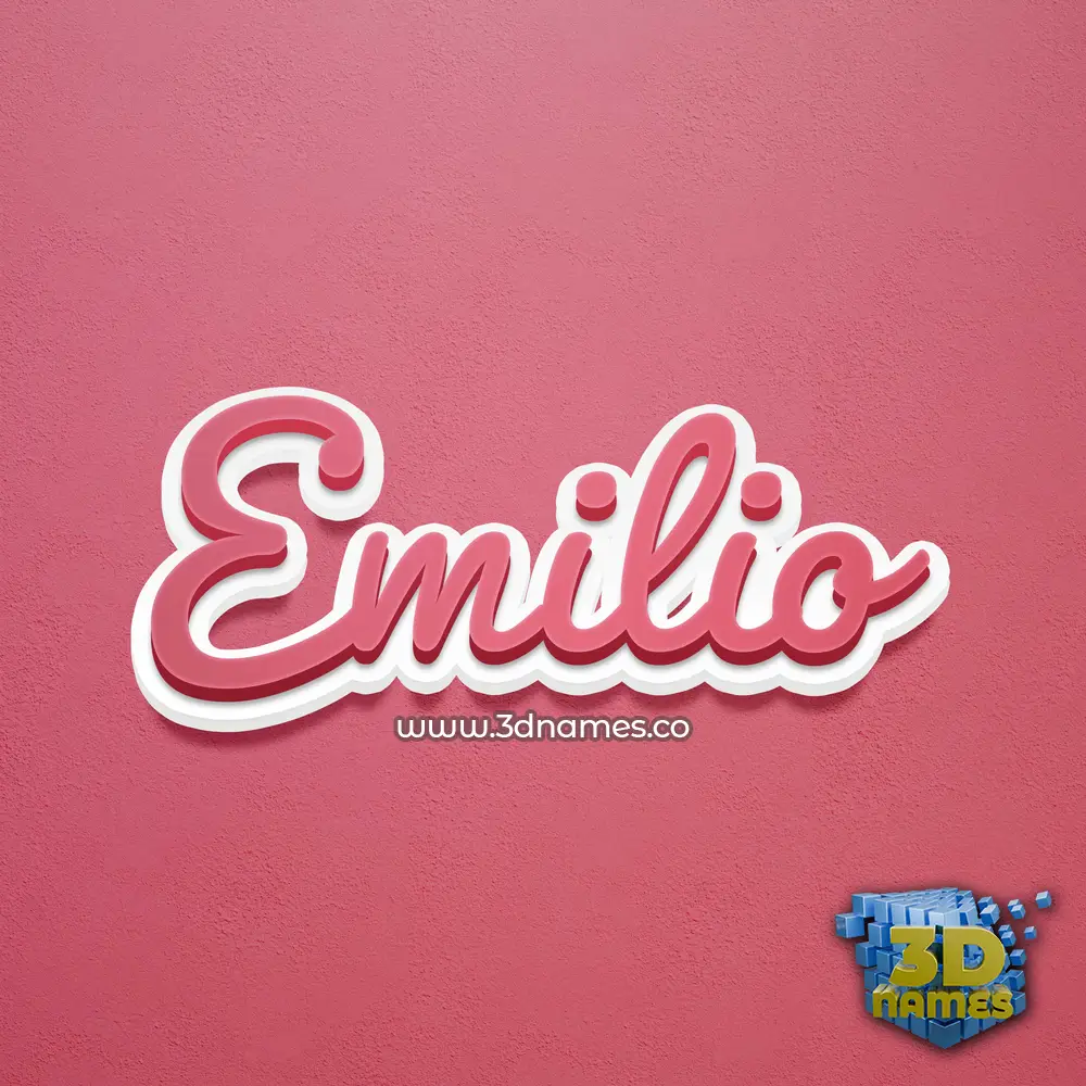 emilio in Red Scribble style - 3D name wallpaper