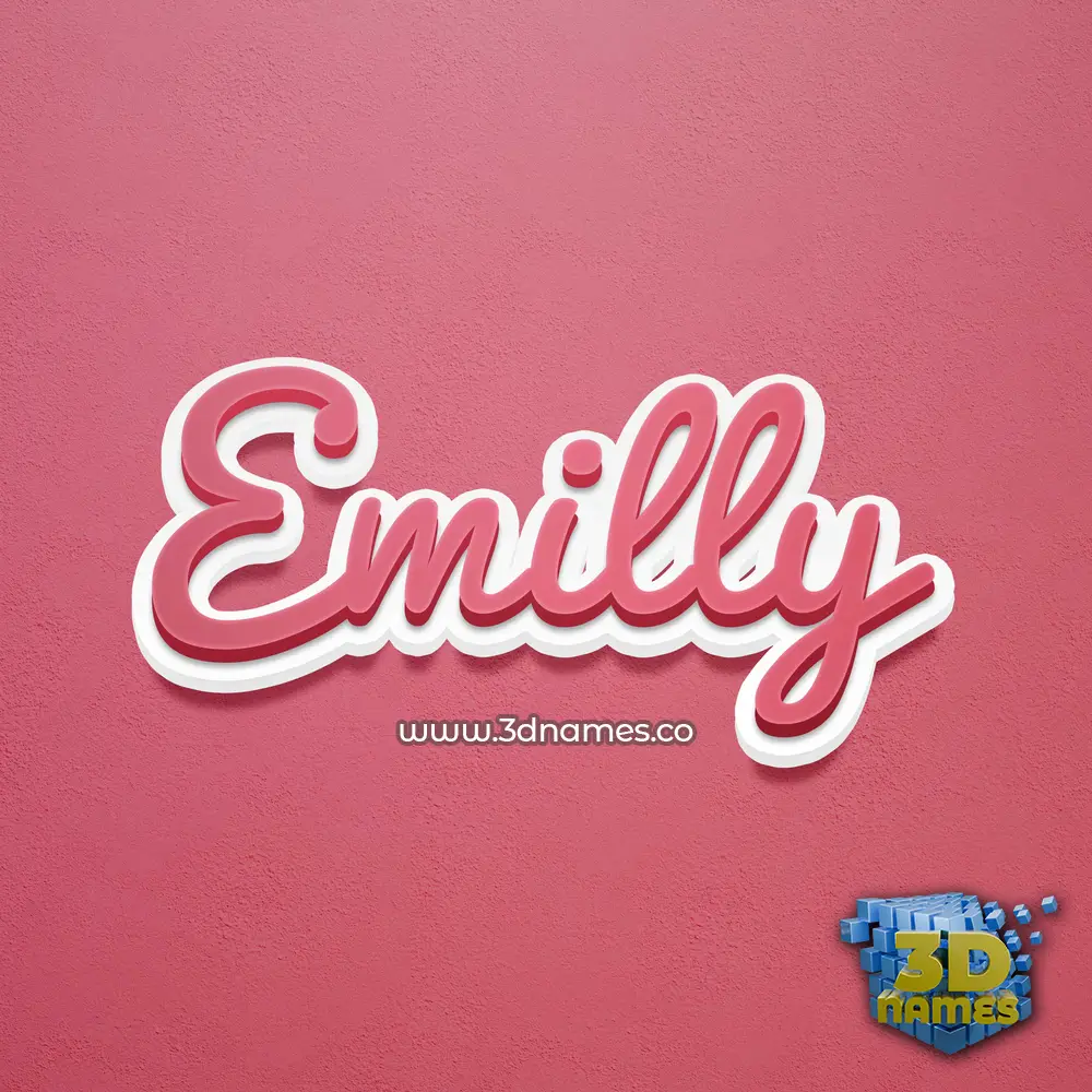 emilly in Red Scribble style - 3D name wallpaper