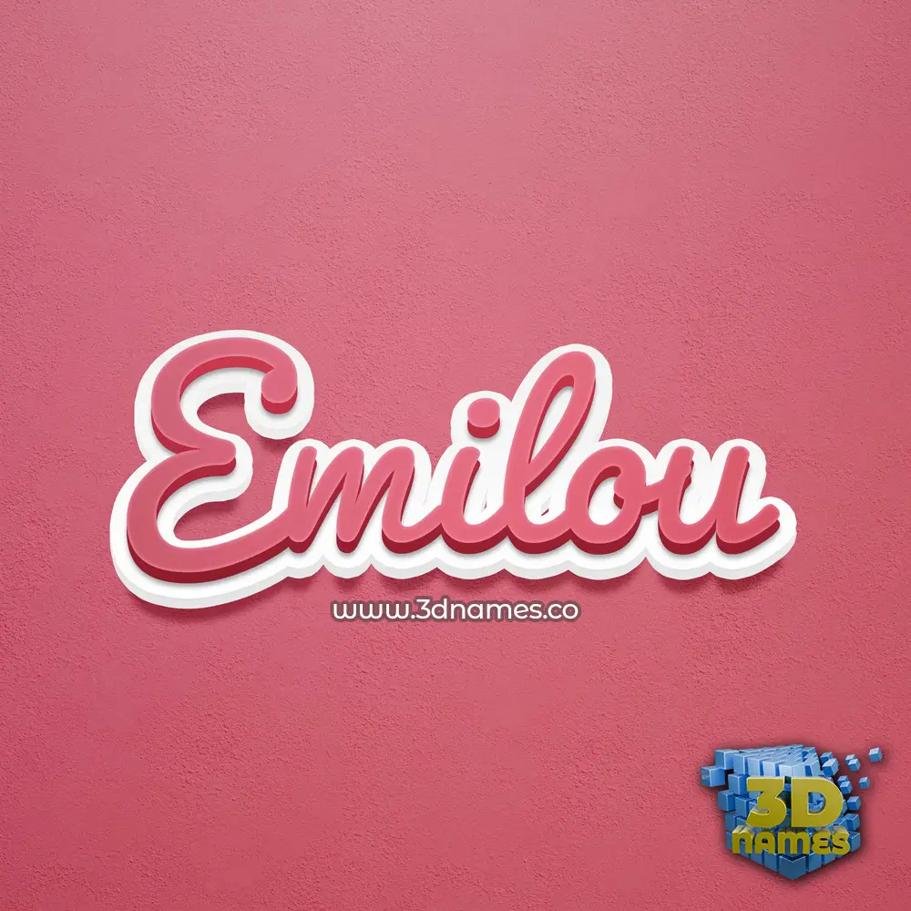 emilou in Red Scribble style - 3D name wallpaper