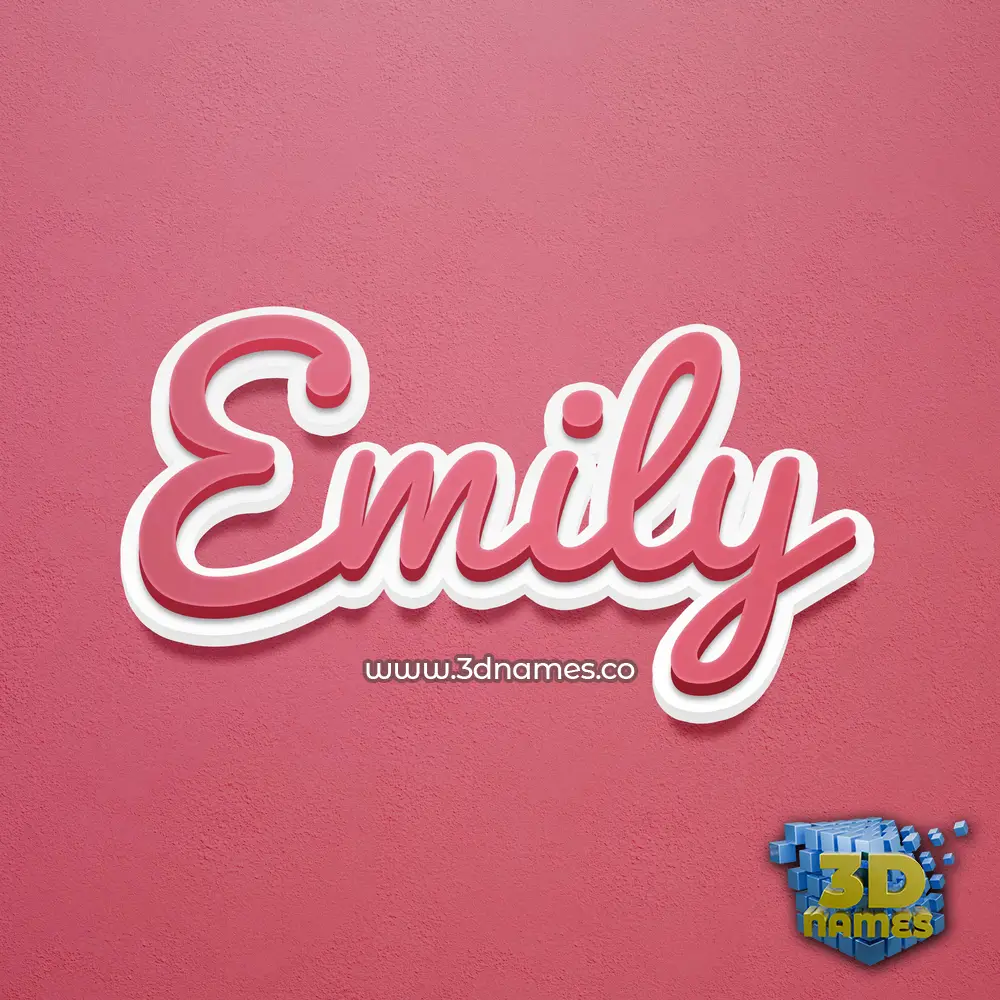 emily in Red Scribble style - 3D name wallpaper