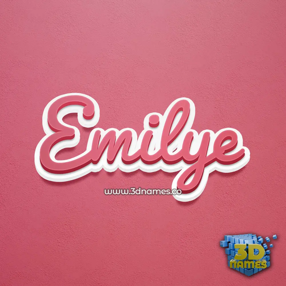 emilye in Red Scribble style - 3D name wallpaper